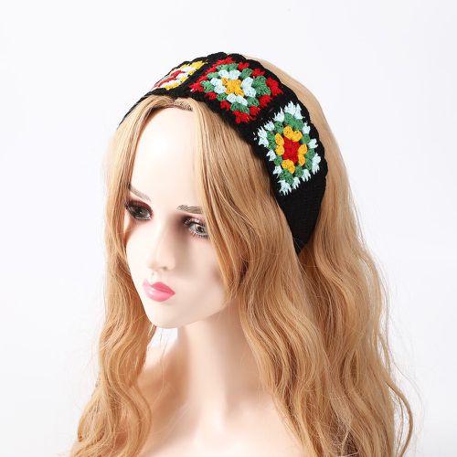 Bandeau pour cheveux à blocs de couleurs en crochet - SHEIN - Modalova