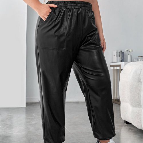 Pantalon à taille élastique à poche en cuir PU - SHEIN - Modalova
