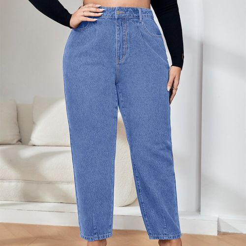 Jeans grandes tailles Boutons Poche Fermeture éclair Unicolore - SHEIN - Modalova