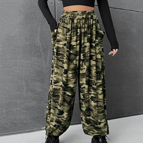Pantalon de survêtement à imprimé camouflage à poche ample - SHEIN - Modalova