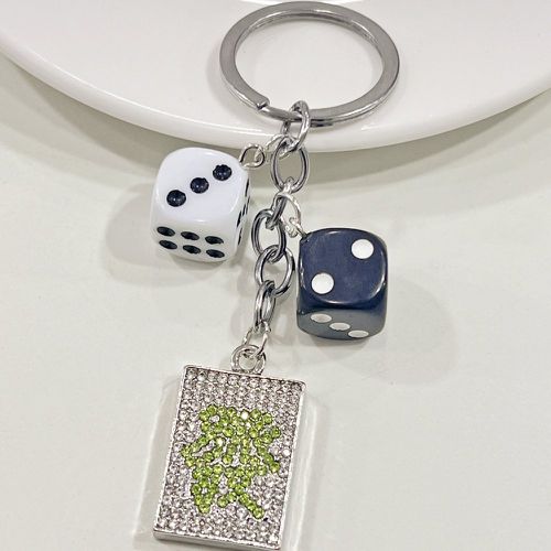 Porte-clés dé & à strass mahjong breloque - SHEIN - Modalova