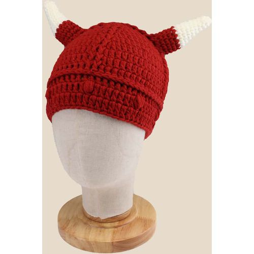 Bonnet en tricot bicolore corne - SHEIN - Modalova