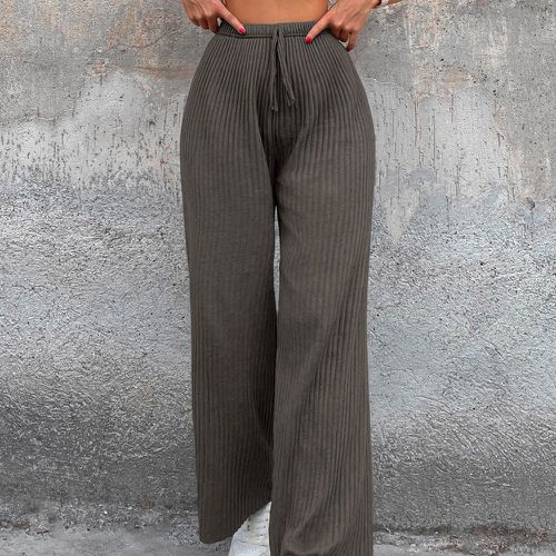 Pantalon ample à nœud côtelé - SHEIN - Modalova