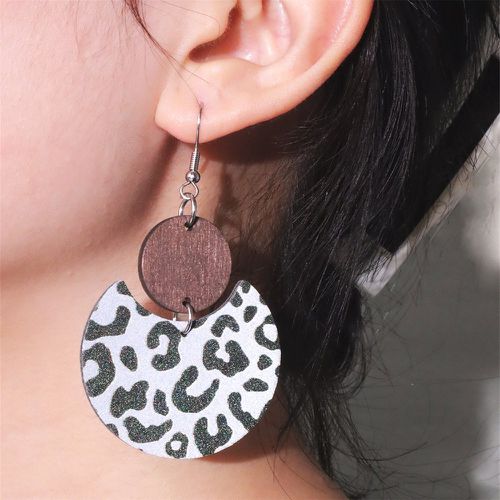 Pendants d'oreilles géométriques à motif léopard - SHEIN - Modalova