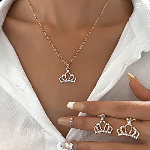 Pièces Set de bijoux à strass à détail de couronne - SHEIN - Modalova
