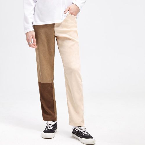 Pantalon à blocs de couleurs à poche en velours côtelé - SHEIN - Modalova