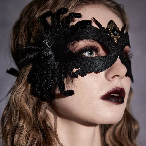 Masque facial de costume à détail araignée et plume - SHEIN - Modalova