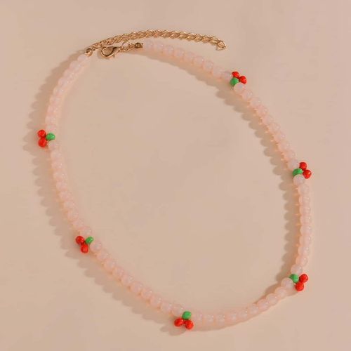 Collier à perles à détail cerise - SHEIN - Modalova
