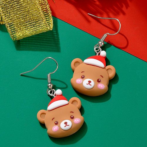 Pendants d'oreilles Noël à motif ours dessin animé tête - SHEIN - Modalova