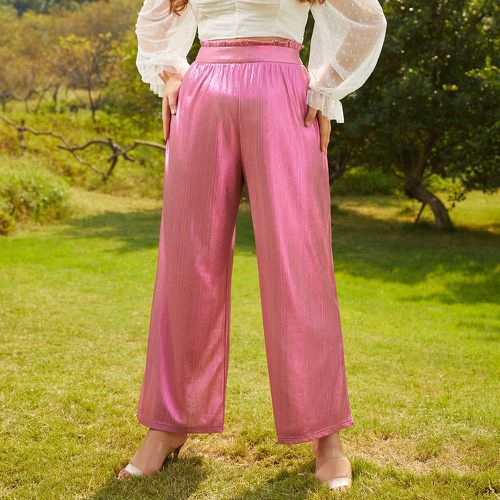 Pantalon ample taille haute métallique - SHEIN - Modalova