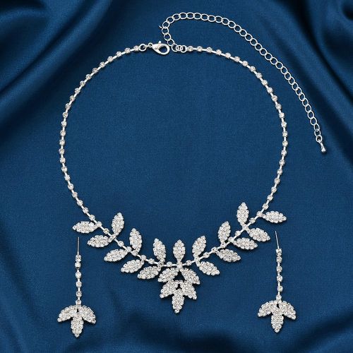 Pièces Set de bijoux à strass à détail feuille - SHEIN - Modalova
