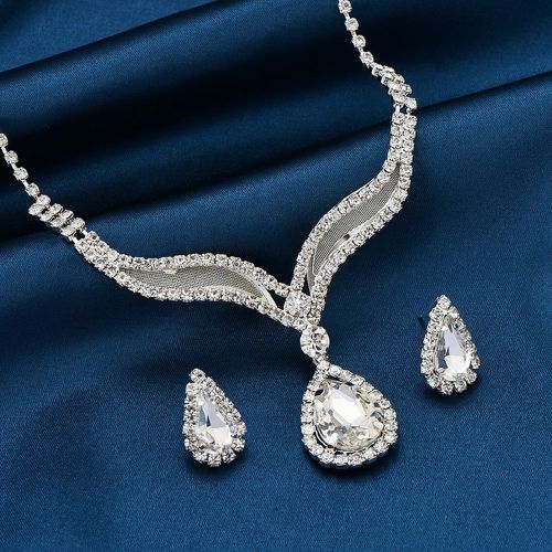 Set de bijoux à strass à détail goutte d'eau - SHEIN - Modalova
