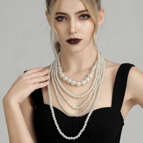 Collier multicouche avec fausses perles - SHEIN - Modalova