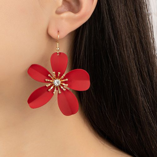 Pendants d'oreilles avec strass fleur - SHEIN - Modalova