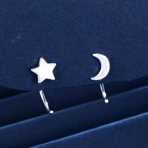 Boucles d'oreilles dépareillées à détail étoile et lune - SHEIN - Modalova