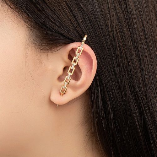 Pièce Boucle d'oreille avec strass design chaîne - SHEIN - Modalova