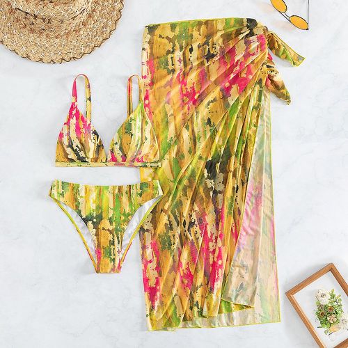 Bikini tie dye avec jupe de plage - SHEIN - Modalova