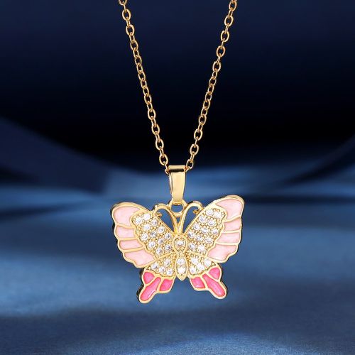 Collier zircone cubique à pendentif papillon - SHEIN - Modalova