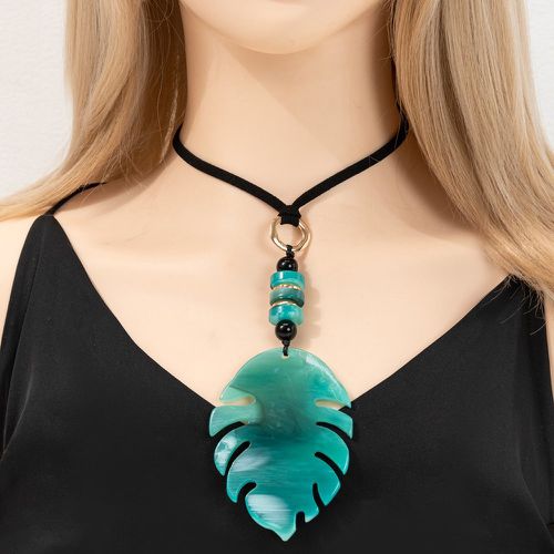 Collier avec pendentif à perles tropical feuille - SHEIN - Modalova