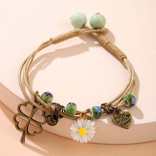 Bracelet cœur & à fleur - SHEIN - Modalova