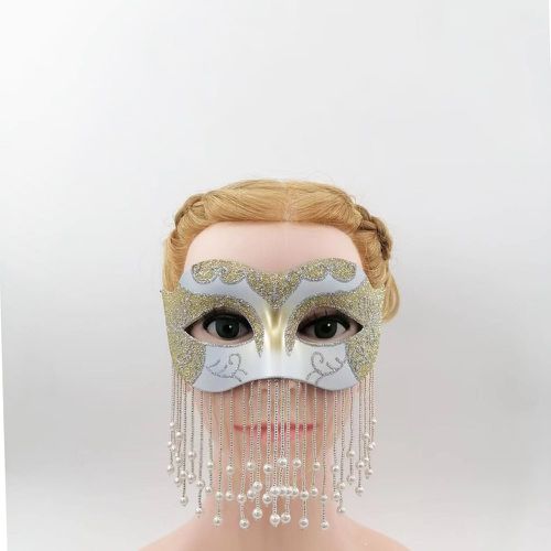 Masque facial de costume fausse perle à franges - SHEIN - Modalova