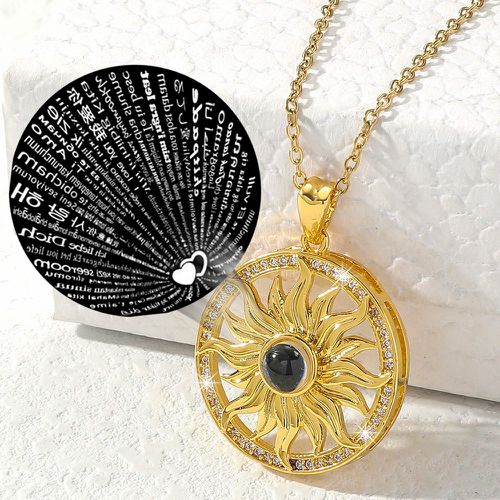 Collier à pendentif à détail soleil zircone cubique cercle - SHEIN - Modalova