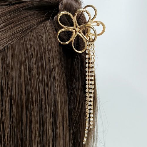 Griffe à cheveux à fleur et strass à franges - SHEIN - Modalova