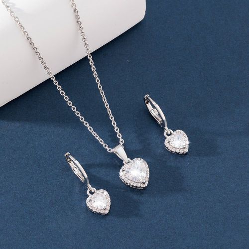 Pièces Set de bijoux zircone cubique à détail cœur - SHEIN - Modalova
