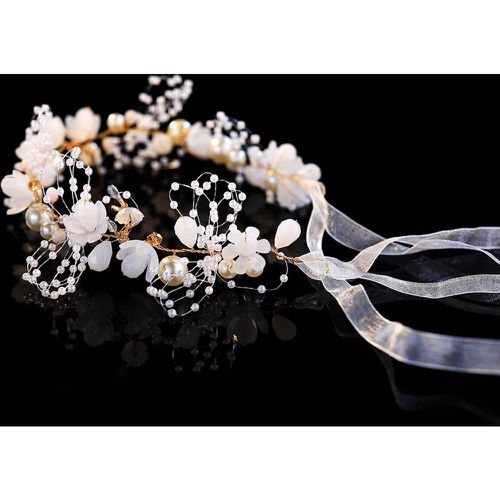 Bandeau pour cheveux fausse perle & à fleur mariée - SHEIN - Modalova
