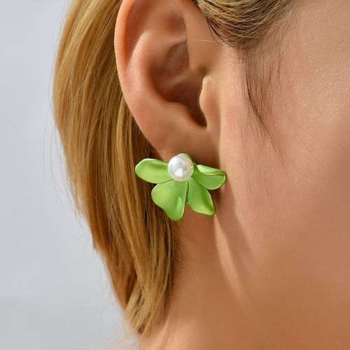 Clous d'oreilles à fausse perle design fleur - SHEIN - Modalova