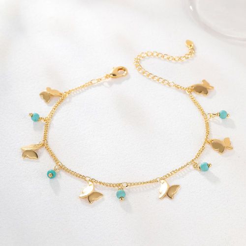 Bracelet de cheville papillon & breloque de perle - SHEIN - Modalova