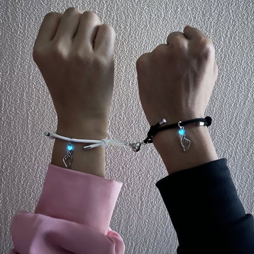 Pièces Bracelet magnétique couple main & à breloque cœur - SHEIN - Modalova