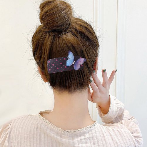 Pince à cheveux française avec motif cœur à détail papillon - SHEIN - Modalova