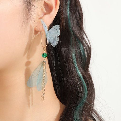 Pendants d'oreilles à détail papillon aile & chaîne à franges - SHEIN - Modalova