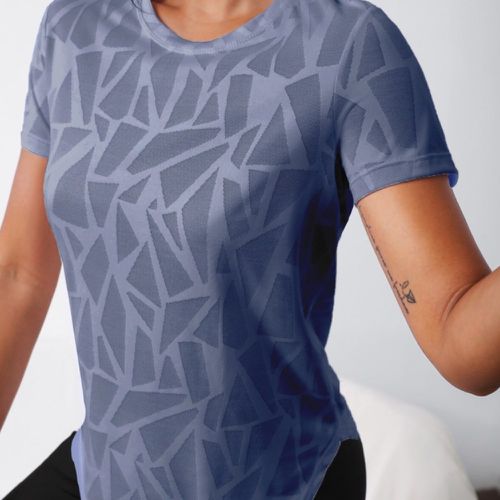 T-shirt de sport à imprimé géométrique - SHEIN - Modalova