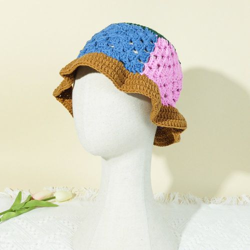 Chapeau en crochet à blocs de couleurs - SHEIN - Modalova