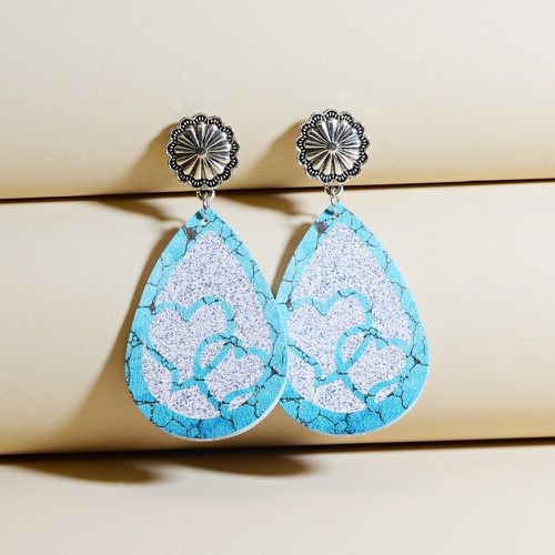 Boucles d'oreilles à design goutte d'eau avec motif cœur - SHEIN - Modalova