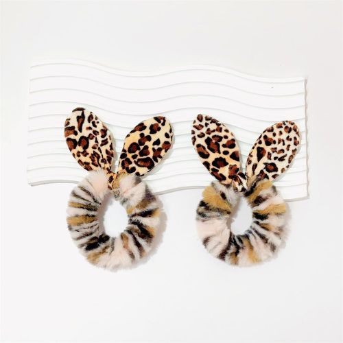 Pièces Élastique à cheveux à motif léopard à oreilles duveteux - SHEIN - Modalova