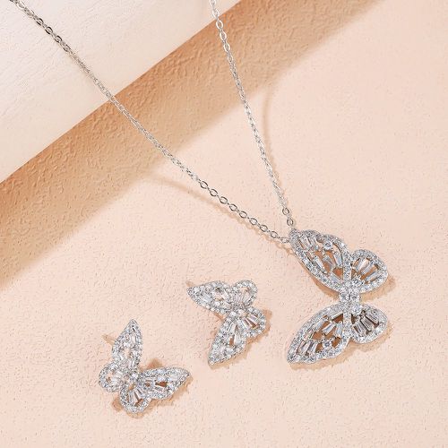Pièces Set de bijoux zircone cubique à détail papillon - SHEIN - Modalova