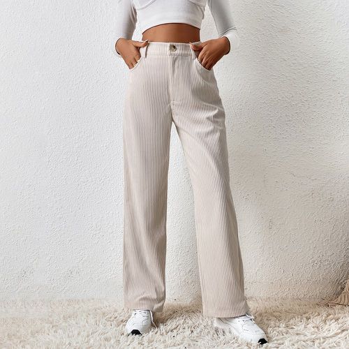 Pantalon droit taille haute zippé - SHEIN - Modalova