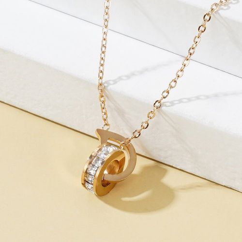 Collier avec strass à pendentif anneau - SHEIN - Modalova