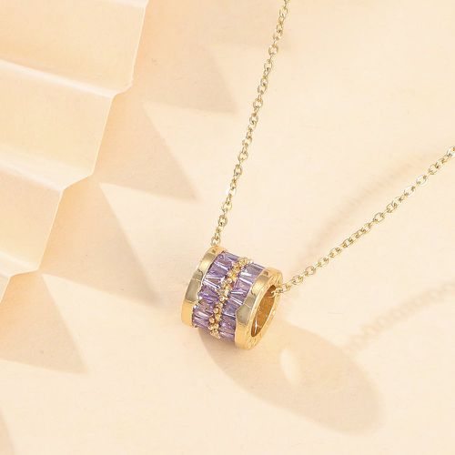 Collier zircone cubique à pendentif anneau - SHEIN - Modalova
