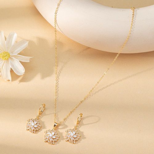 Pièces Set de bijoux à strass à fleur - SHEIN - Modalova