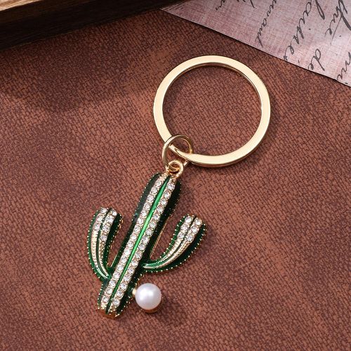 Porte-clés à strass et fausses perles à breloque cactus - SHEIN - Modalova