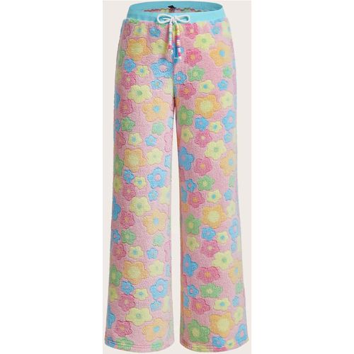Pantalon ample à imprimé floral à cordon - SHEIN - Modalova
