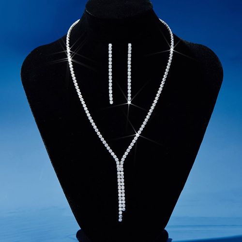 Collier avec pendentif zircone cubique & pendants d'oreilles - SHEIN - Modalova