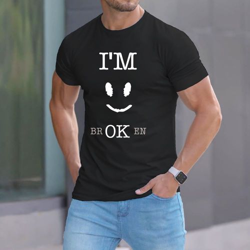 Homme T-shirt graphique de slogan - SHEIN - Modalova