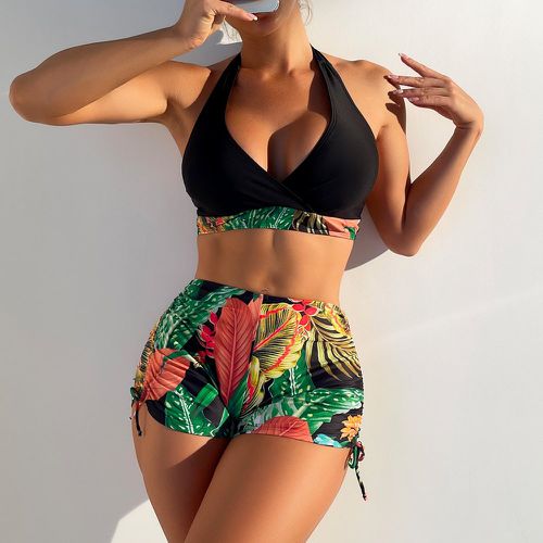 Bikini ras-du-cou à imprimé tropical - SHEIN - Modalova