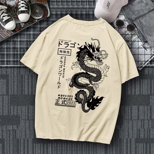 Homme T-shirt japonais dragon - SHEIN - Modalova