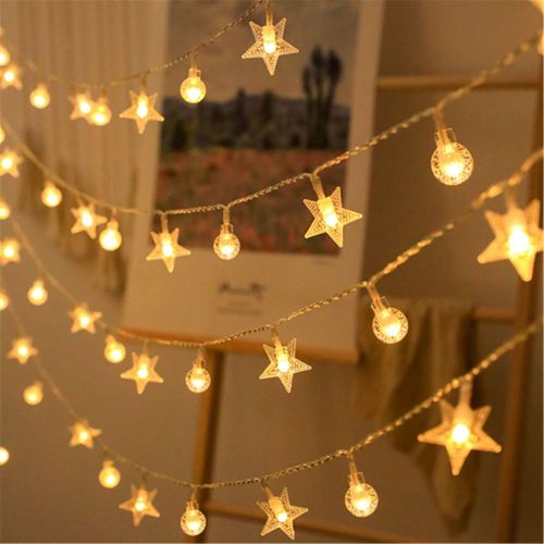 Pièce 10/20/30 Led 1.5/3/4.5m Étoile Et Boule À Bulles Guirlandes Lumineuses - Idéal Pour La Décoration De Chambre, Anniversaire, Fête, Mariage - SHEIN - Modalova
